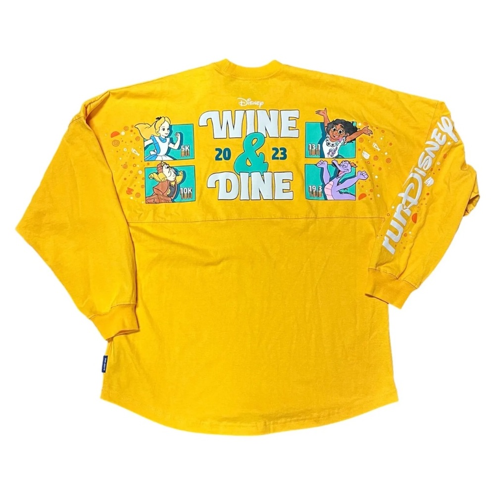 NEW Run Disney Spirit Jersey Adult Large Yellow Wine & Dine Figment Encanto